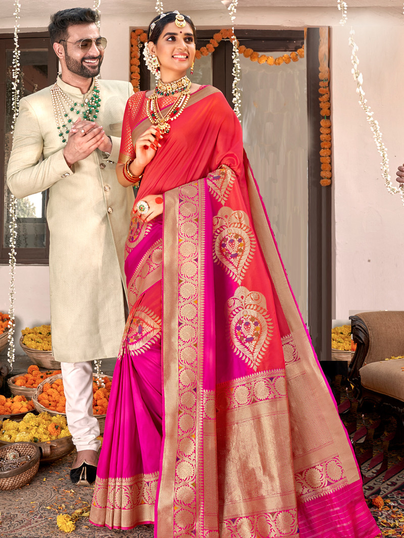 saree sherwani combination