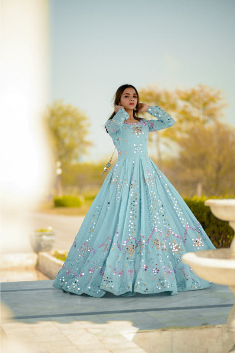 Light blue designer gown Outlet