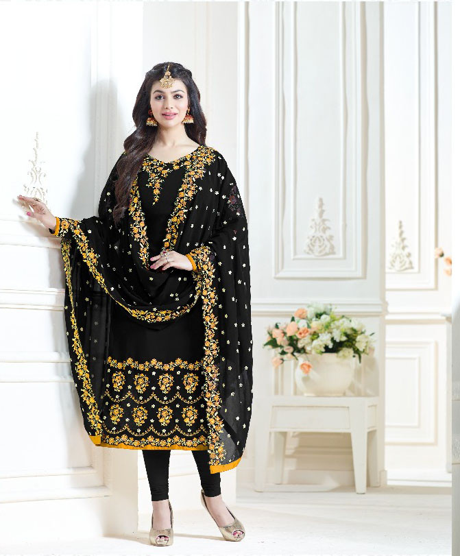 Black And Yellow Color Combination Party Wear Salwar Suit Ethnicroop For dark blue suit combinations, a white shirt would be a great accompaniment. inr
