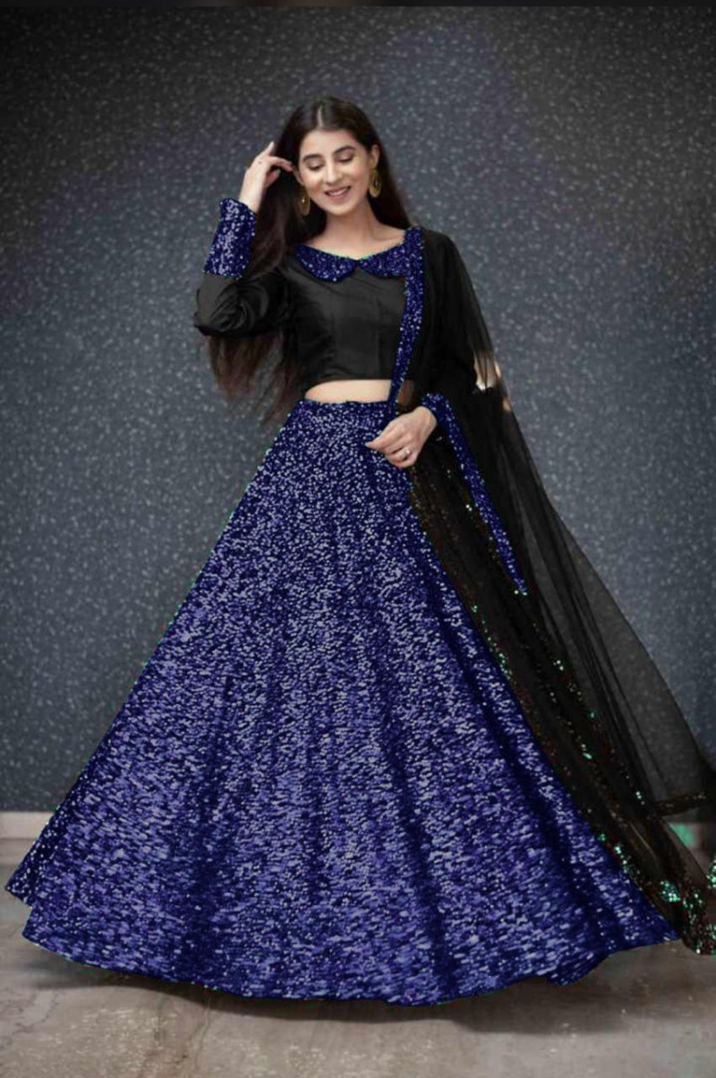 Blue color lehenga clearance