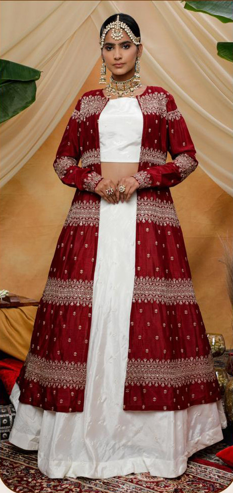 indo western jacket lehenga