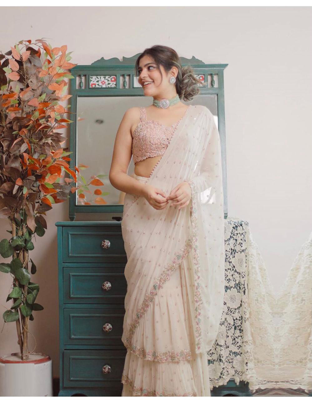 Ethnicroop ruffle saree clearance