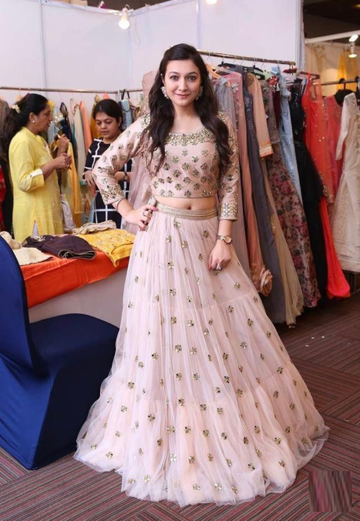 Party Wear Light Pink Color Net Lehenga 