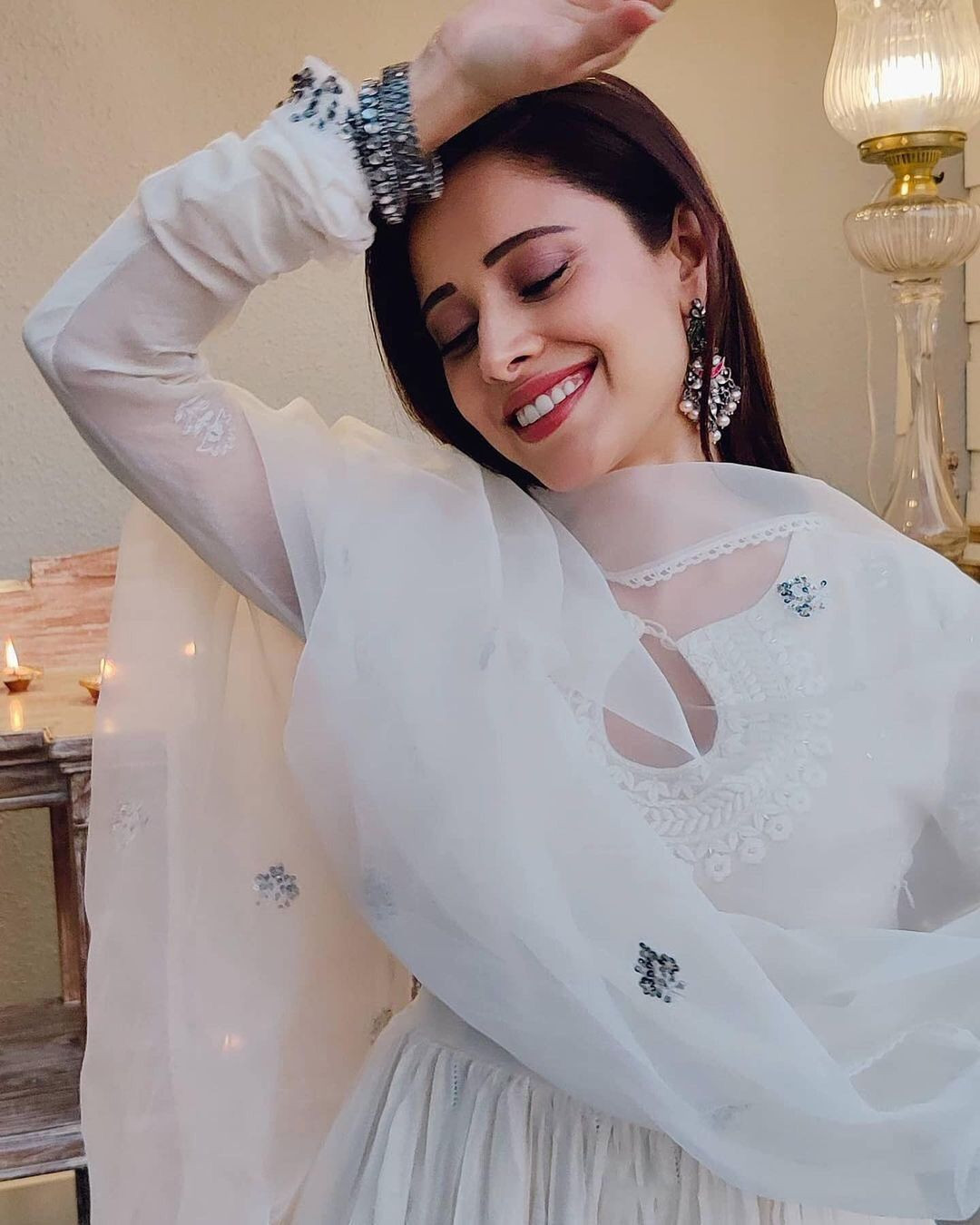 white anarkali designs