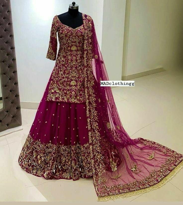 Designer Wine Colour Georgette Salwar Suit