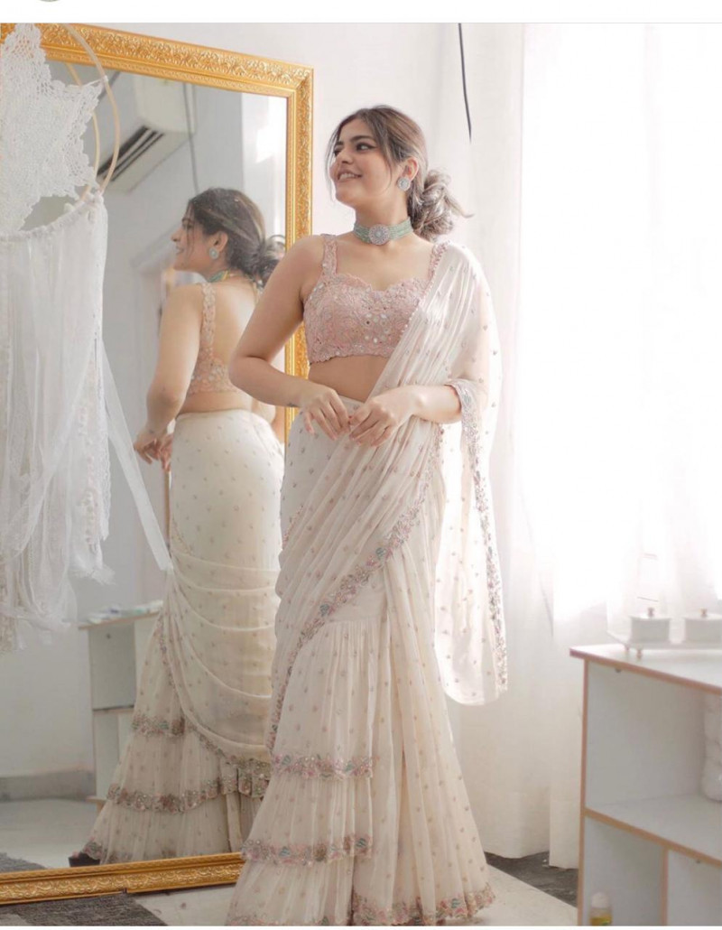 Ethnicroop ruffle saree clearance