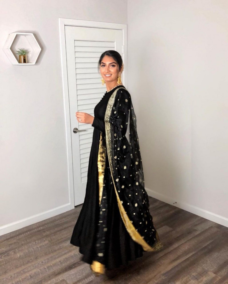 black georgette anarkali