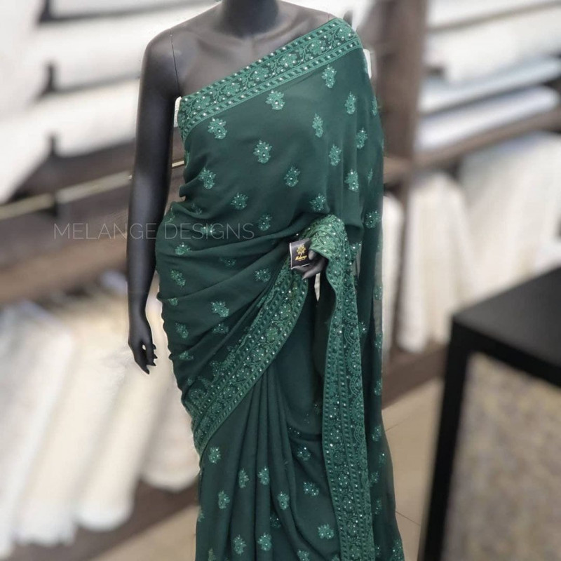 isha ambani sequin cocktail saree 2020