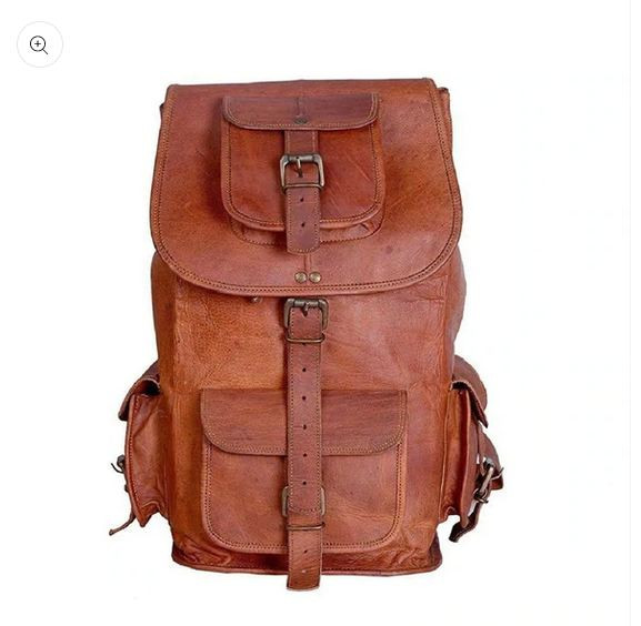 distressed leather backpack
