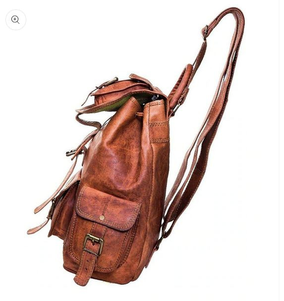distressed leather backpack
