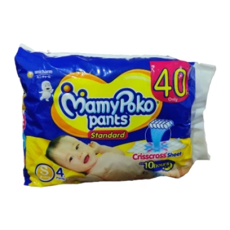 Mamy Poko Pants Standard, Small (4-8 Kg) 4 Pants