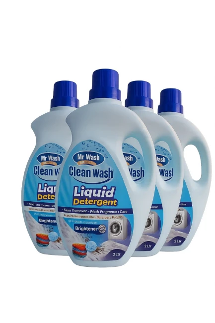 Clean Wash Liquid Washing Detergent, 2 L ( 1 + 3 FREE )