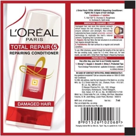Loreal Paris Total Repair 5 Conditioner, 5.5 ml ( Pack of 16 )