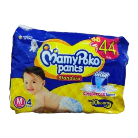 Mamy Poko Pants Standard, Medium (7-12 Kg) 4 Pants