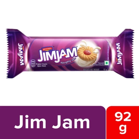 Britannia Jim Jam Cream Biscuits, 92 g