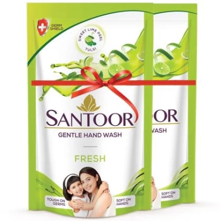 Santoor Fresh Handwash, 180 ml POUCH