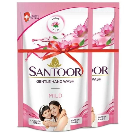 Santoor Mild Handwash, 180 ml POUCH