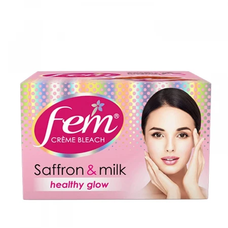 Fem Creme Bleach Saffron and Milk, 24 gm