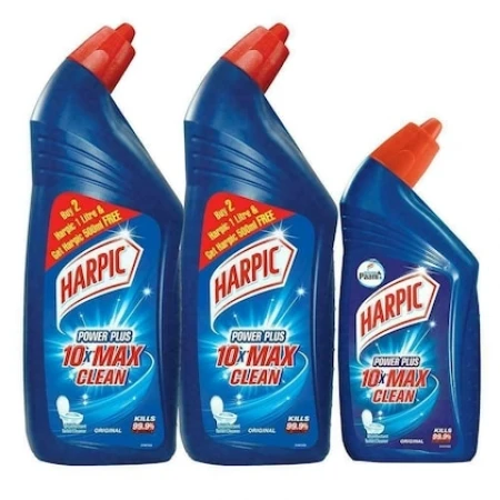 Harpic Disinfectant Toilet Cleaner Liquid, 1 L + 1 L + FREE 500 ML