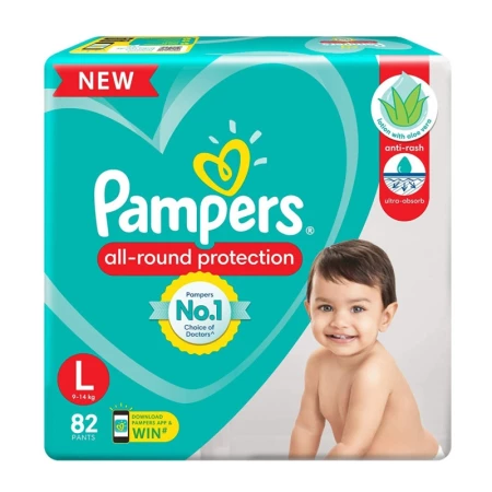 Pampers Large (9-14 Kg), 82 Pants
