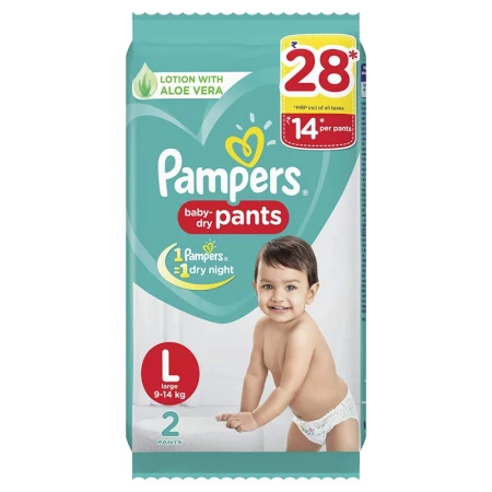 Pampers Large (9-14 Kg), 2 pants