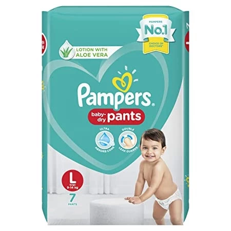Pampers Large (9-14 Kg), 7 Pants