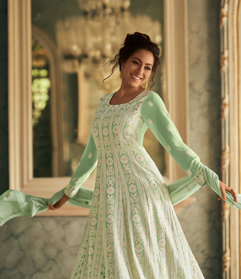 Light green outlet frock suit