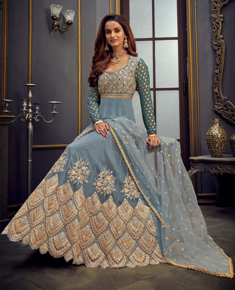 Net anarkali hot sale suit