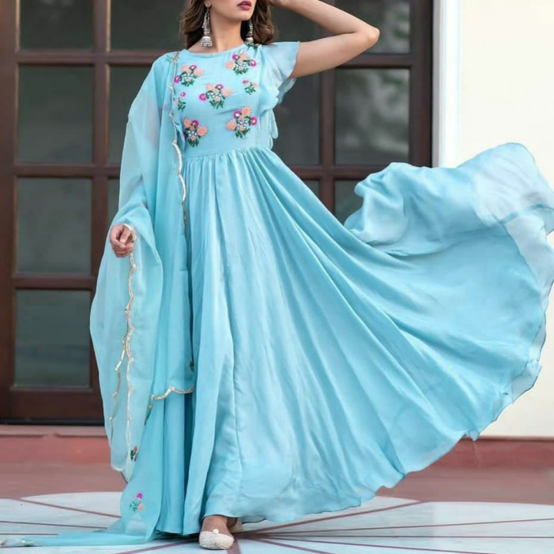 sky blue colour frock