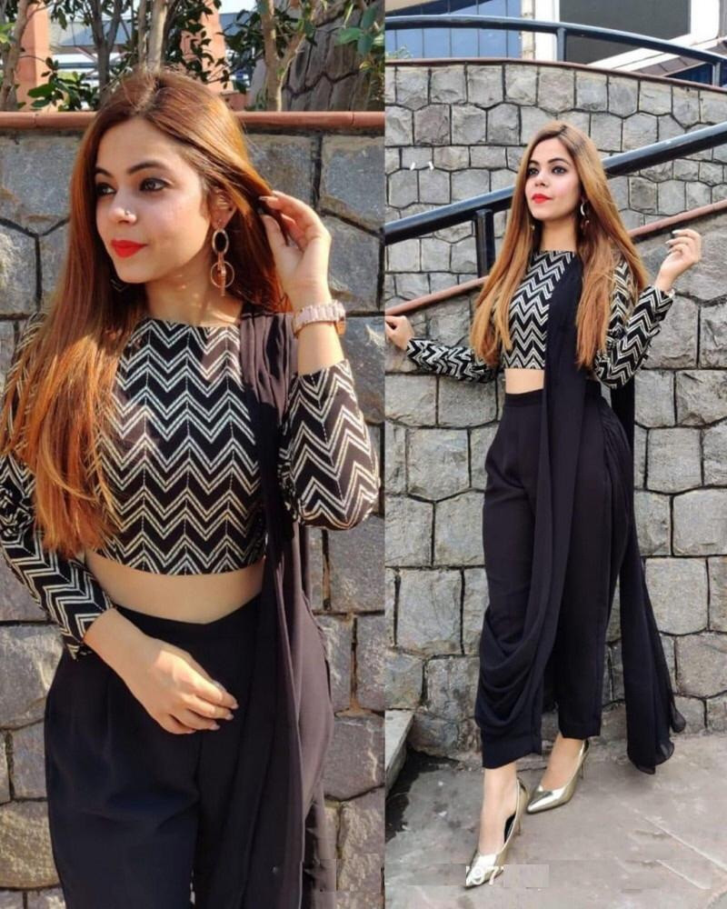 Fantastic Black Dhoti Saree Online