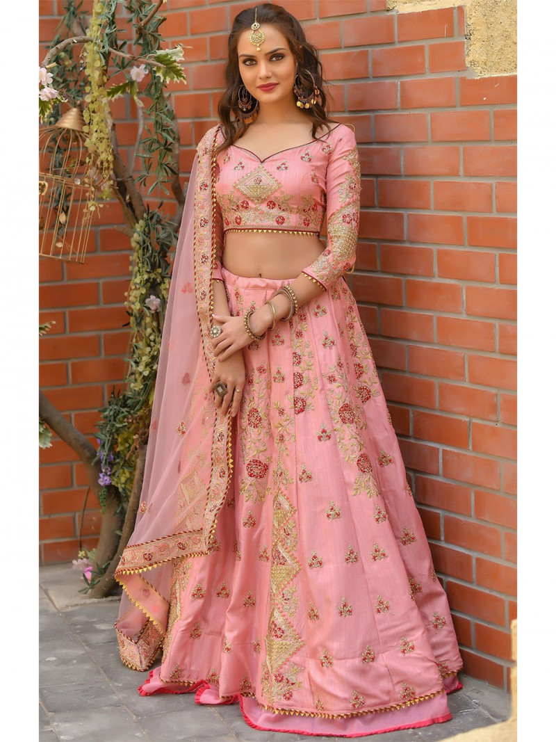 wedding pink lehenga choli for bride