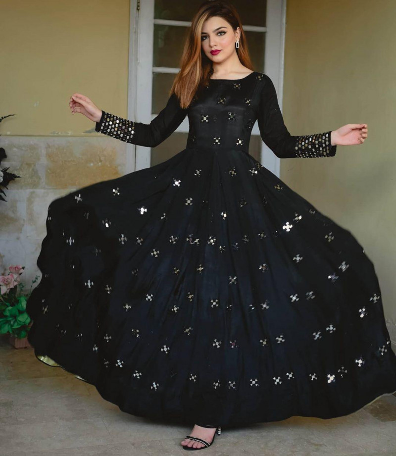 fancy black gown