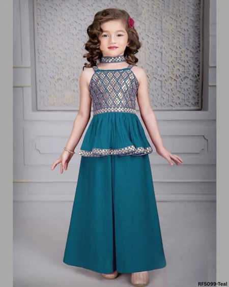 Stylish Kids Palazzo Set with Dupatta – Sequence Embroidery!