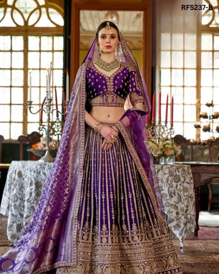 Designer Raw Silk Embroidered Lehenga Choli with Stylish Double Dupatta!