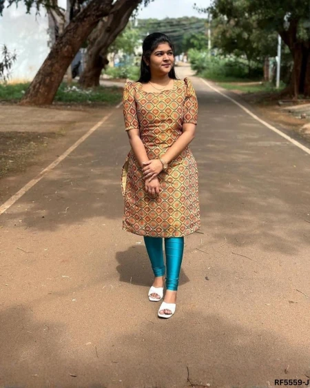 Cotton Printed Kurti with Crepe Inner Comfortable Daily Wear!