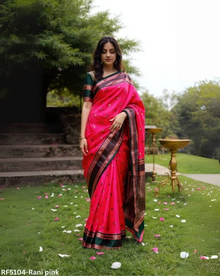 Elegant Soft Litchi Silk Saree with Jacquard Work!