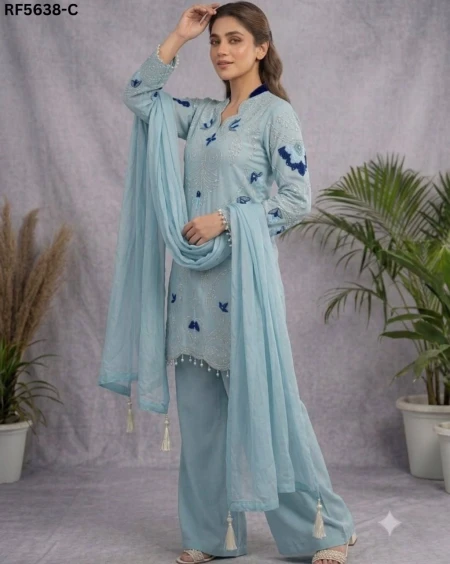 Soft Organza Embroidered Kurti Set with Cut Work!