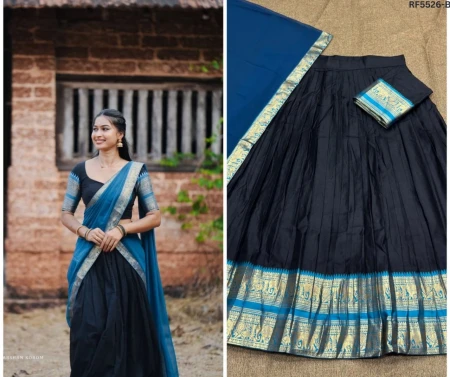 Kanchi Cotton Zari Weaving Lehenga Set with Georgette Dupatta!