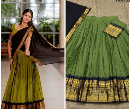 Kanchi Cotton Zari Weaving Lehenga Set with Georgette Dupatta!
