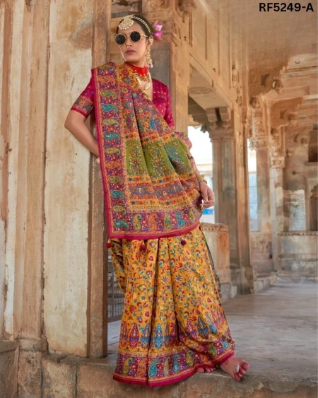 Luxury in Every Drape – Elegant P.V Silk Printed Saree!