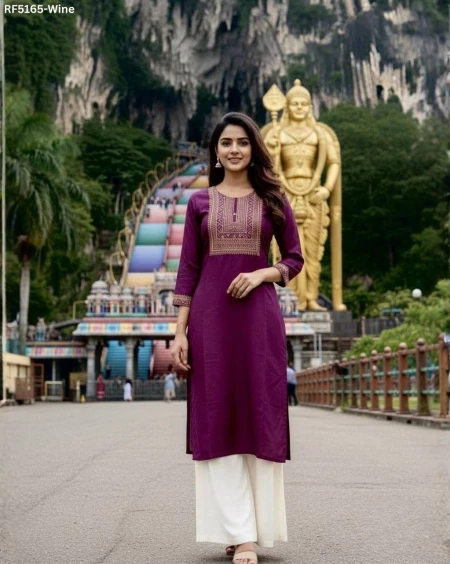 Trending Heavy Embroidery Work Kurti with Plazzo!