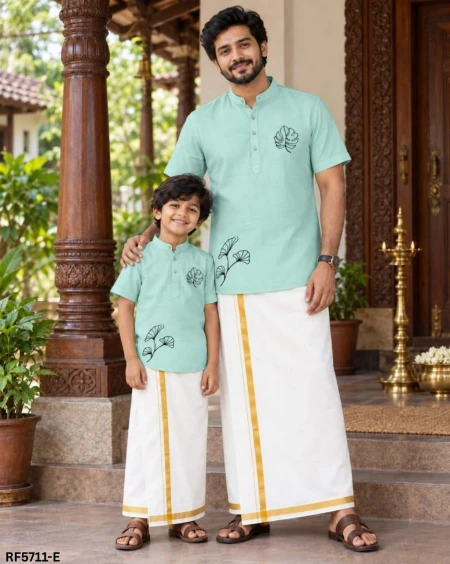 Father & Son Soft Magic Cotton Printed Jippa Combo – Stylish Traditional Wear!