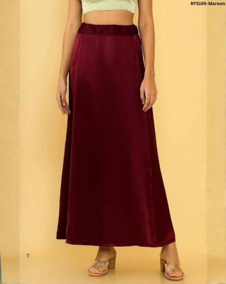 Comfortable Ultra Satin Saree Petticoat with Drawstring & Bakram!