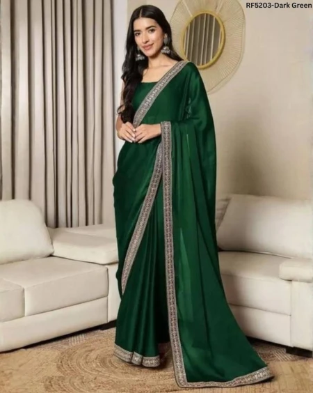 Elegant Heavy Satin Saree with Smooth Gloss Finish!