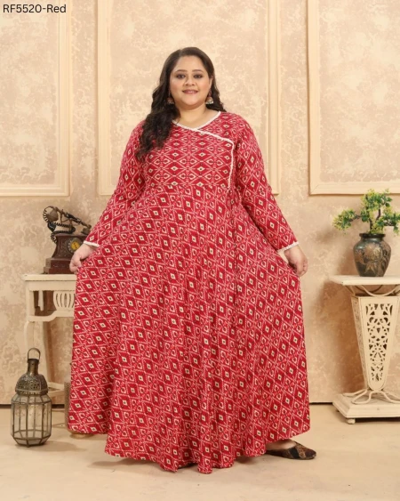 Rayon Printed Long Gown Comfortable Casual Ethnic Wear!