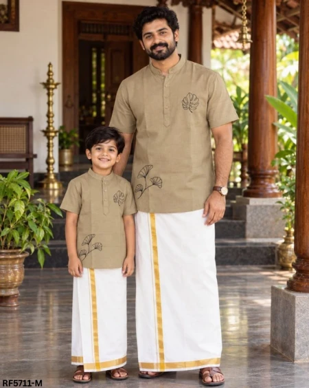 Father & Son Soft Magic Cotton Printed Jippa Combo – Stylish Traditional Wear!