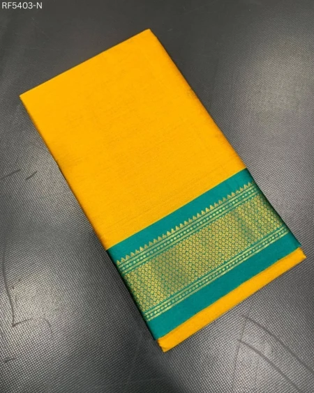 Cotton Silk Saree with Gold Weaving Border Unstitched Blouse Elegant Festive Wear for Women!