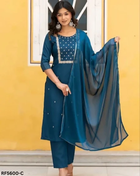 Slub Rayon Kurti Set with Nazmin Dupatta Elegant Ethnic Wear!