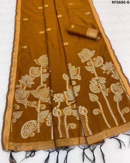 Elegant Maheshwari Cotton Saree with Rich Gold Zari Work!