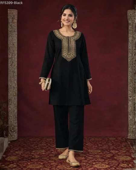 Elegant Rayon Slub Kurti Pant Set for Women | Stylish Ethnic Wear Co-Ord Set!